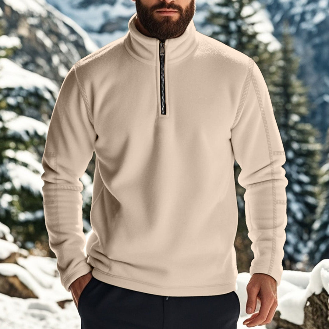 Mens Fleece Sweater Zip-Up Casual Fit