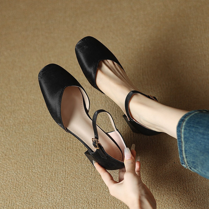 Womens Block Heel Shoes with Melvi Design