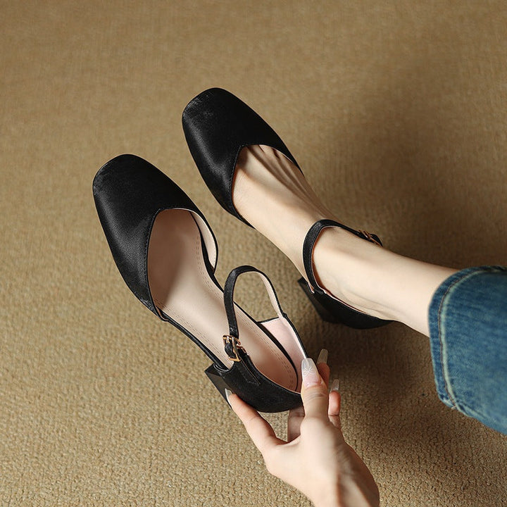 Womens Block Heel Shoes with Melvi Design