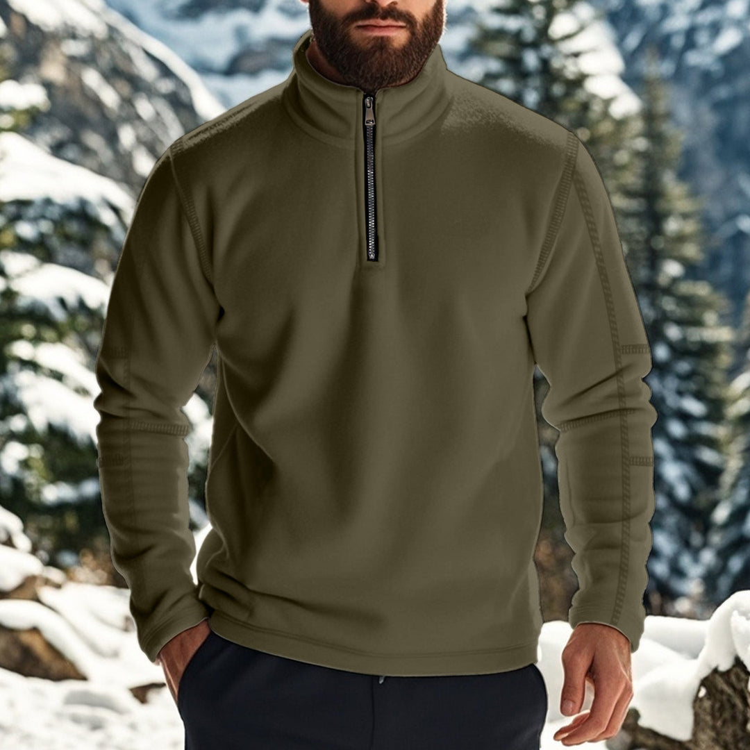 Mens Fleece Sweater Zip-Up Casual Fit