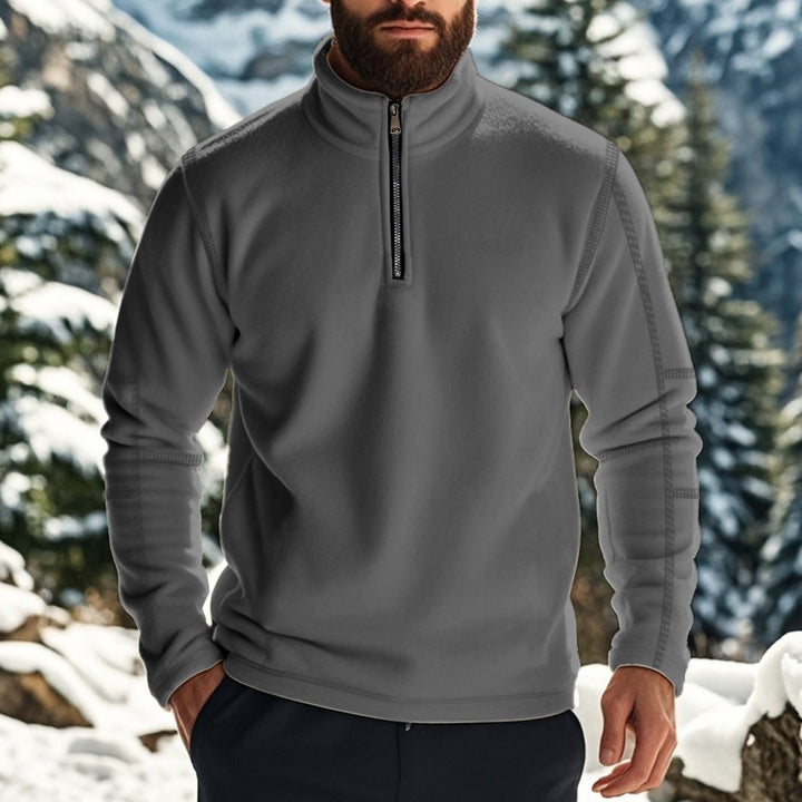 Mens Fleece Sweater Zip-Up Casual Fit