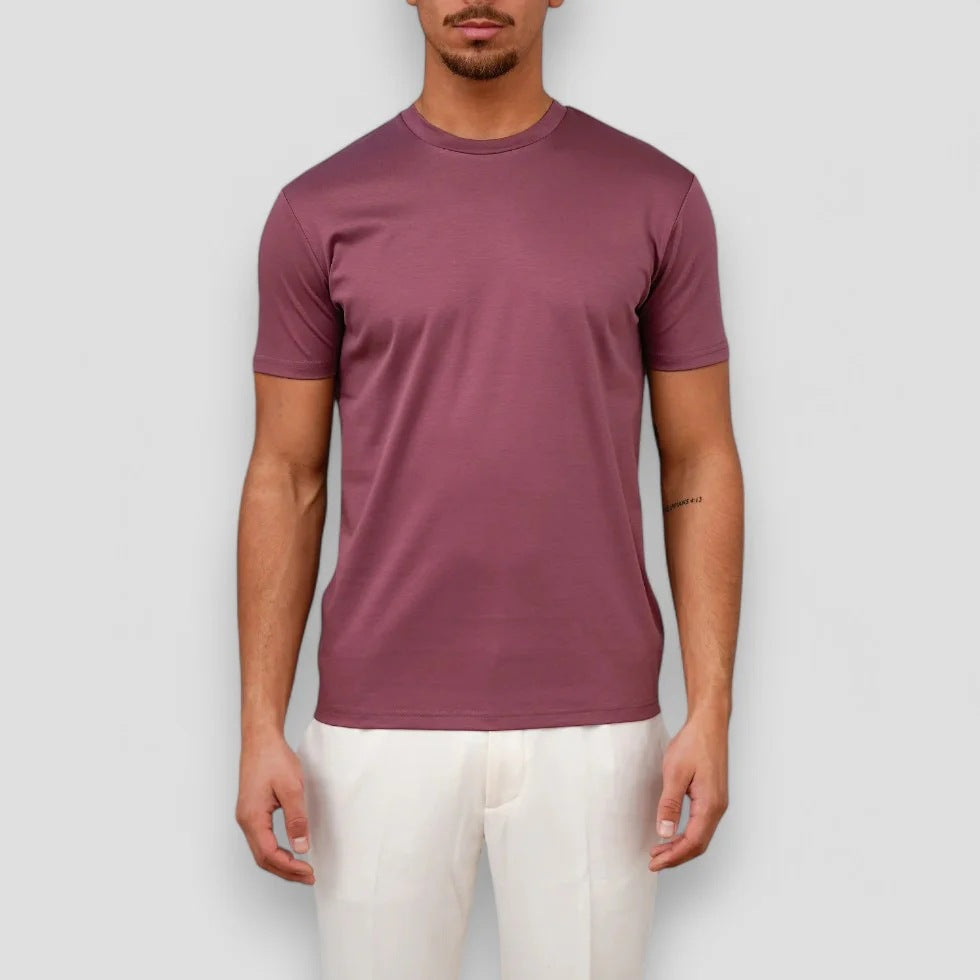 Mens Classic Crew Neck T-Shirt Soft Satin Touch