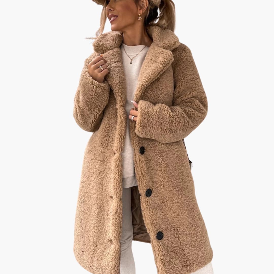 Womens Faux Fur Parka Plush Warm Winter Coat - BritishMode