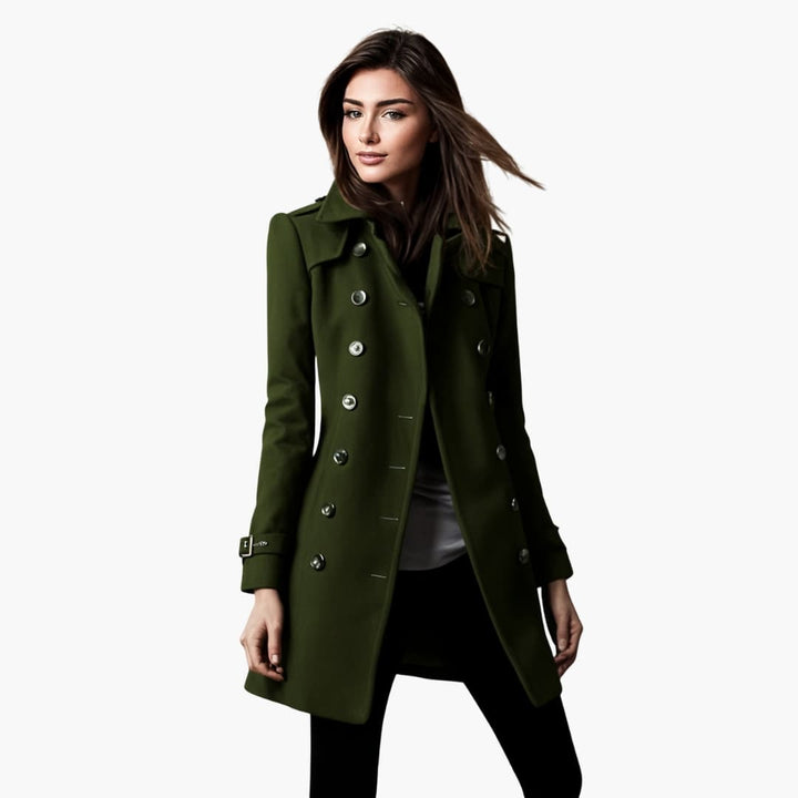 Womens Pea Coat Classic Fit Wool Blend