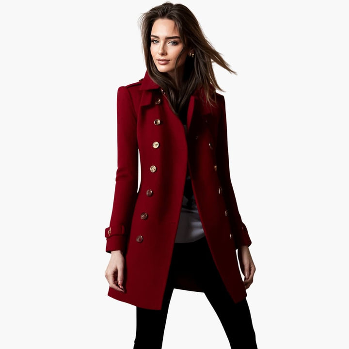 Womens Pea Coat Classic Fit Wool Blend