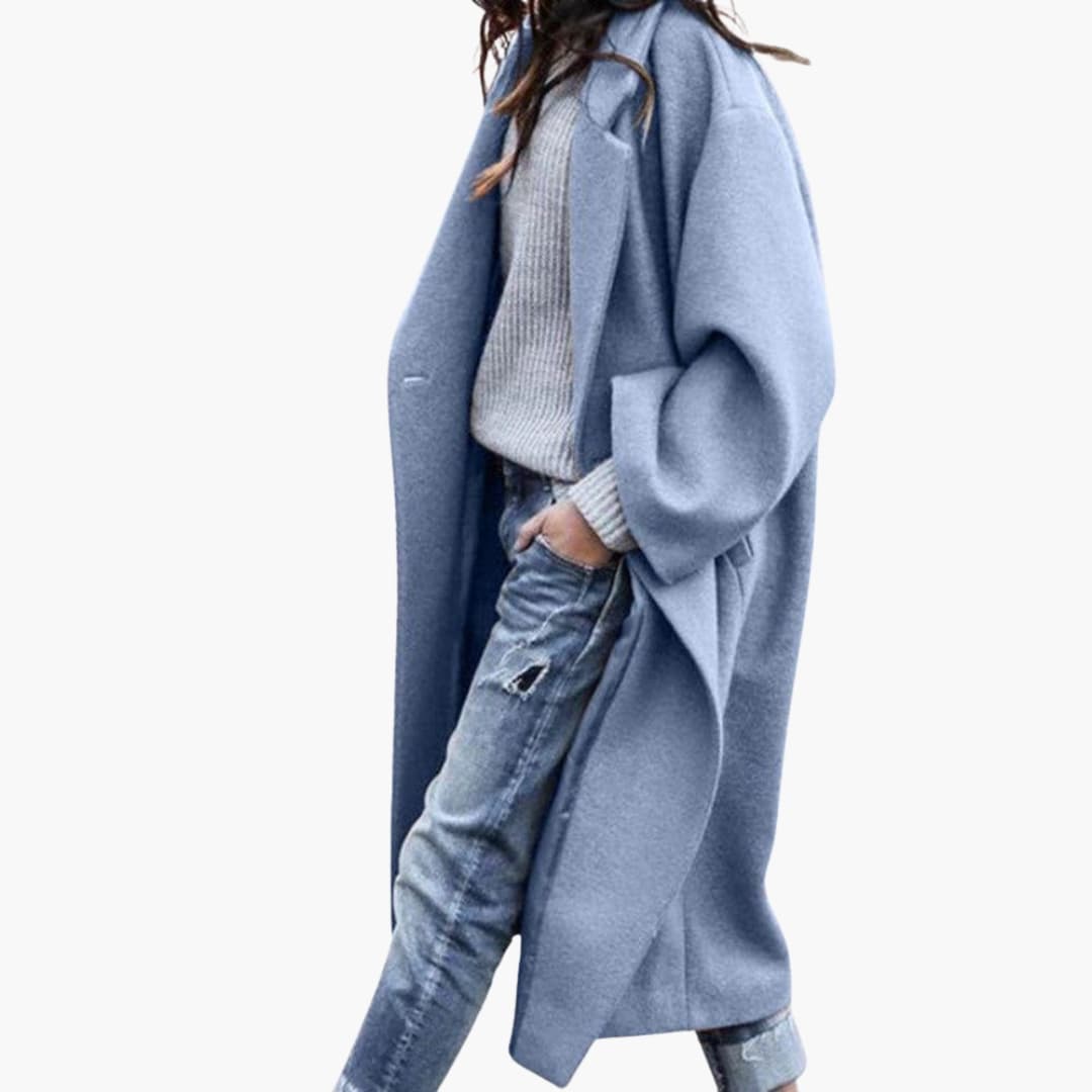 Womens Wool Long Coat Oversized Warm Fit - BritishMode