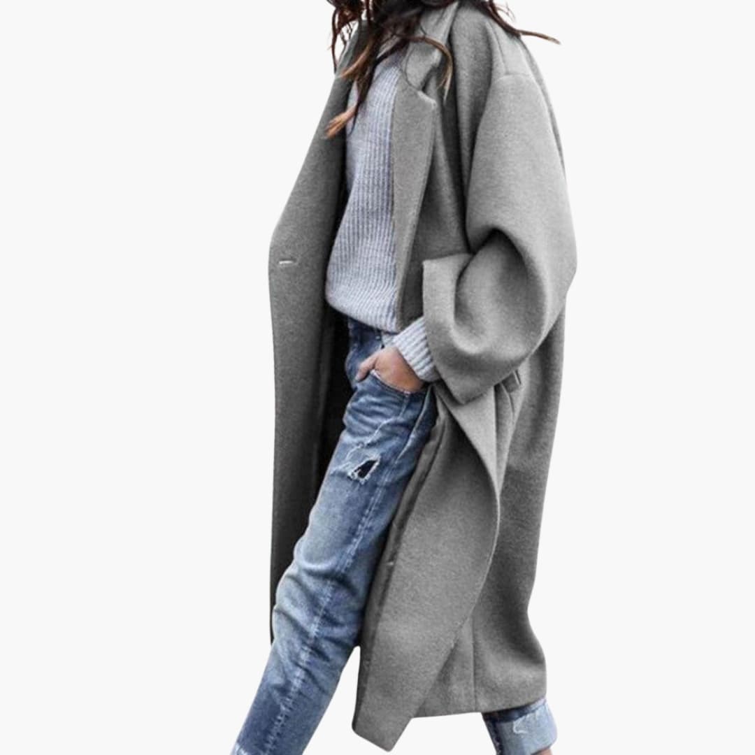 Womens Wool Long Coat Oversized Warm Fit