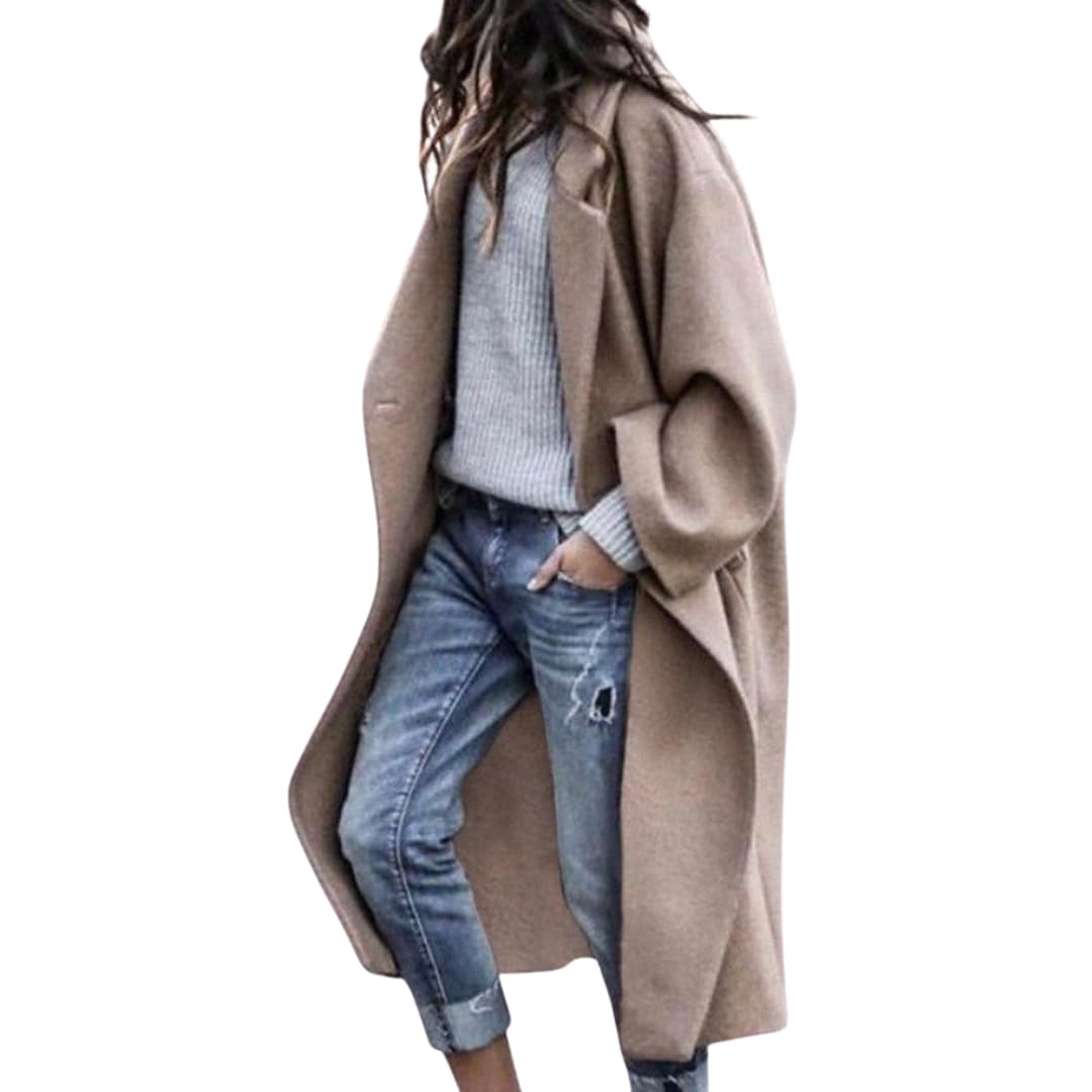 Womens Wool Long Coat Oversized Warm Fit