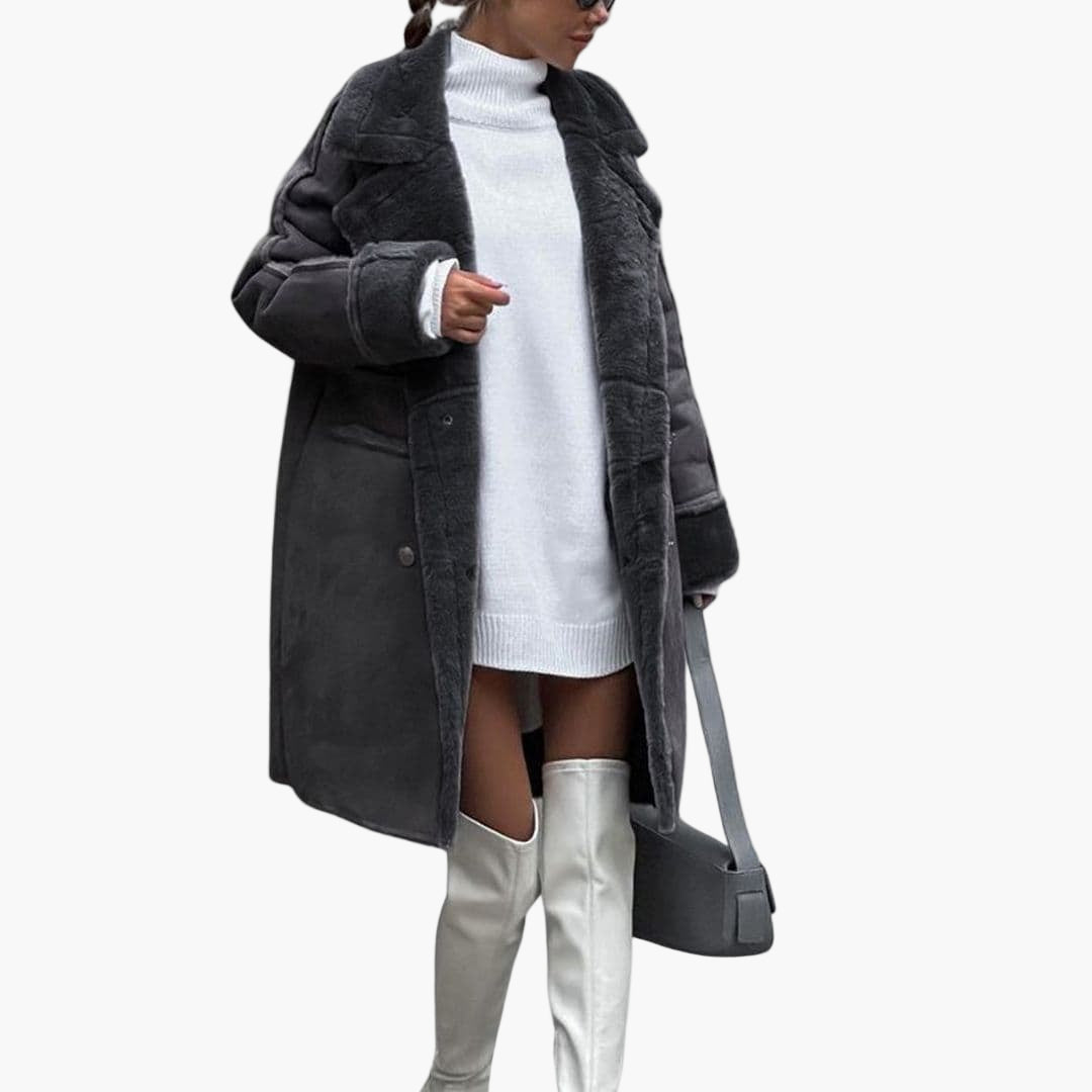 Womens Long Parka Coat Faux Fur Trimmed - BritishMode