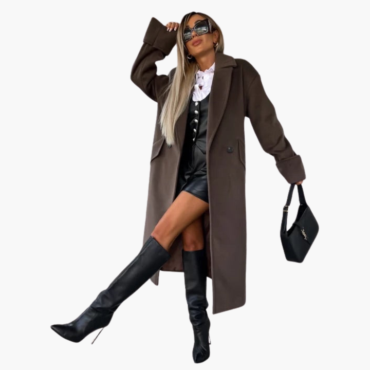 Womens Winter Coat Double-Breasted Warm Fit