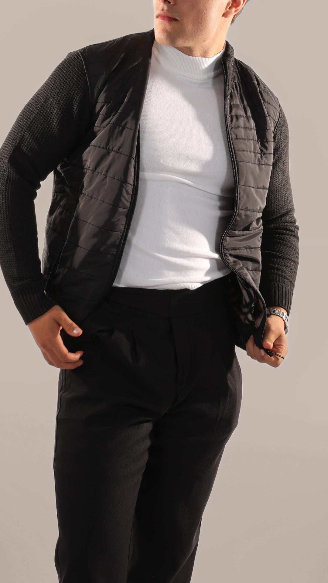 Mens Bomber Jacket Padded Insulated Fit