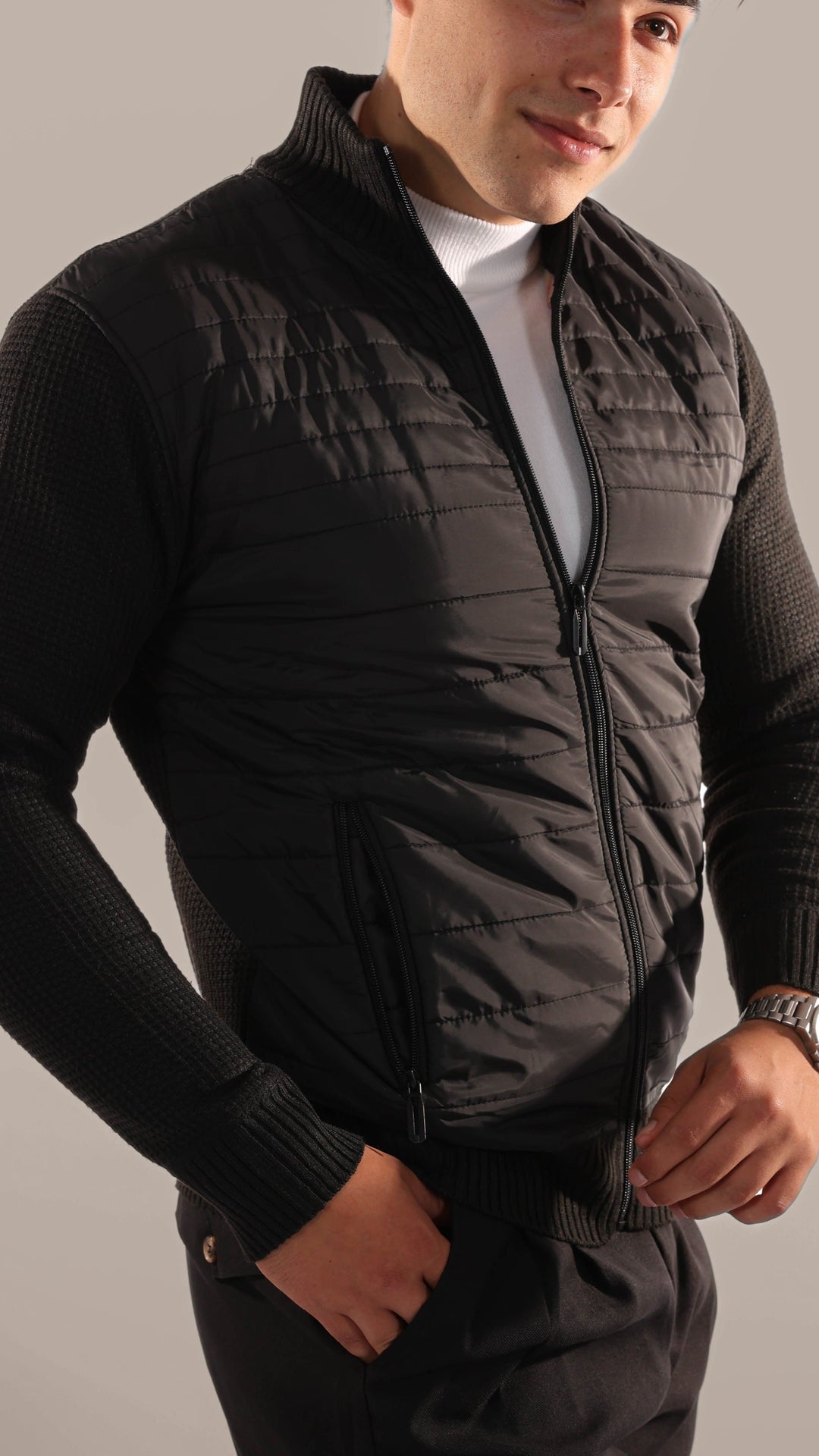 Mens Bomber Jacket Padded Insulated Fit