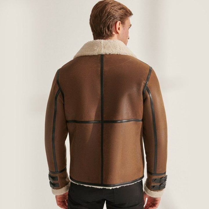 Mens Sheepskin Bomber Jacket Classic Fit