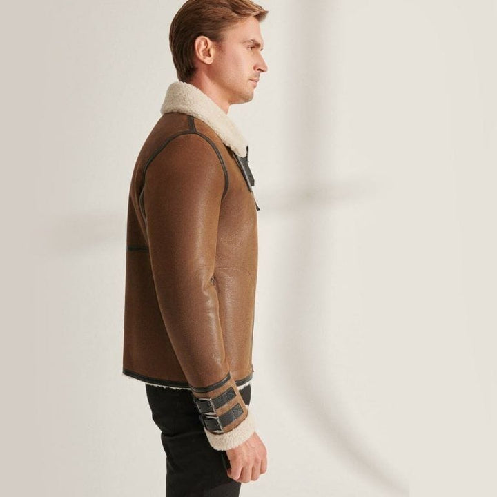 Mens Sheepskin Bomber Jacket Classic Fit