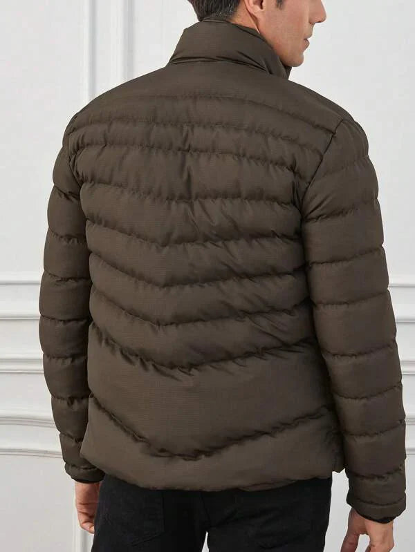 Mens Lightweight Puffer Jacket with Padded Down Insulation