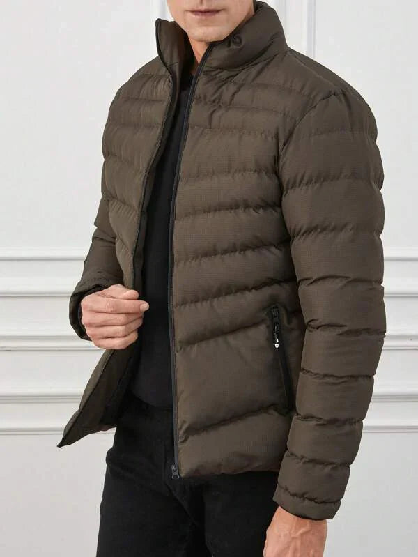 Mens Lightweight Puffer Jacket with Padded Down Insulation