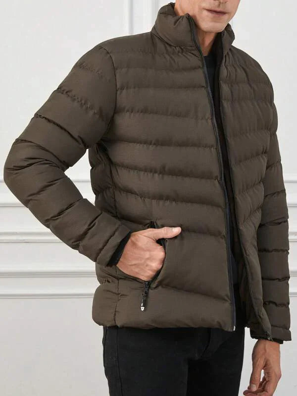 Mens Lightweight Puffer Jacket with Padded Down Insulation