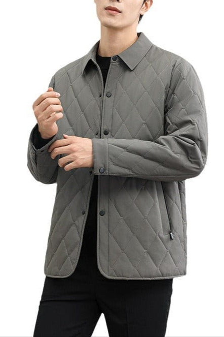 Mens Quilted Jacket with Buttons Classic Fit
