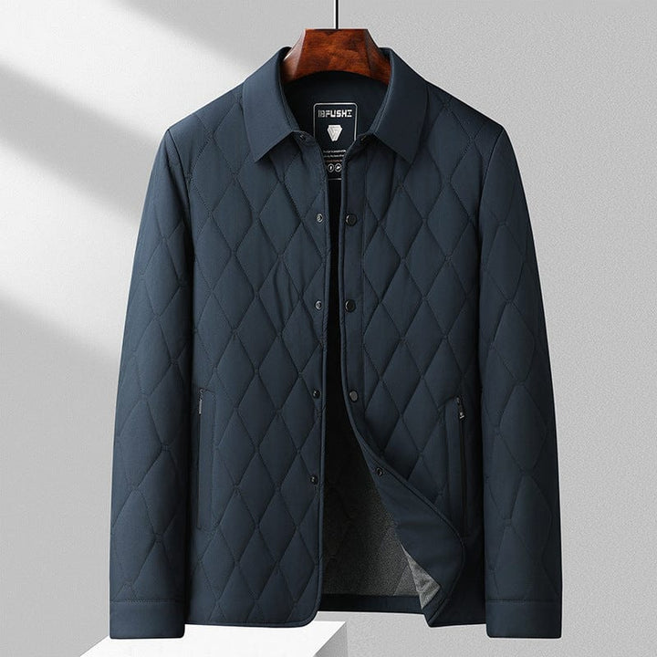 Mens Quilted Jacket with Buttons Classic Fit