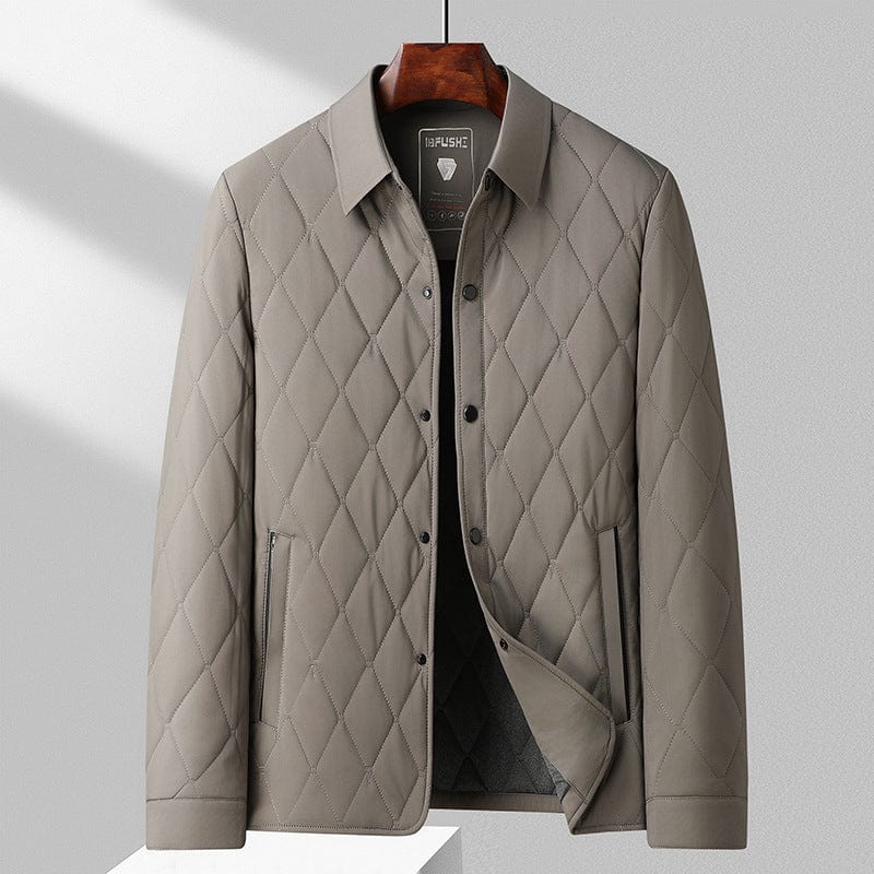 Mens Quilted Jacket with Buttons Classic Fit