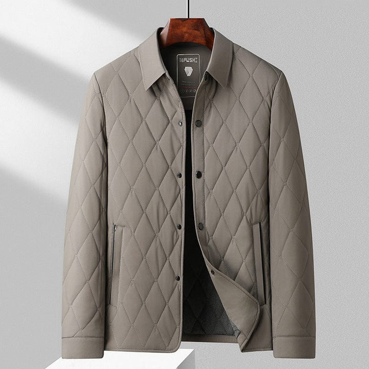 Mens Quilted Jacket with Buttons Classic Fit