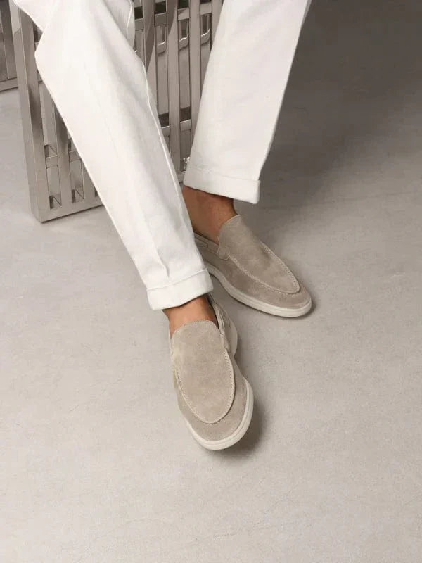 Mens Moccasin Loafers Suede Rawhide