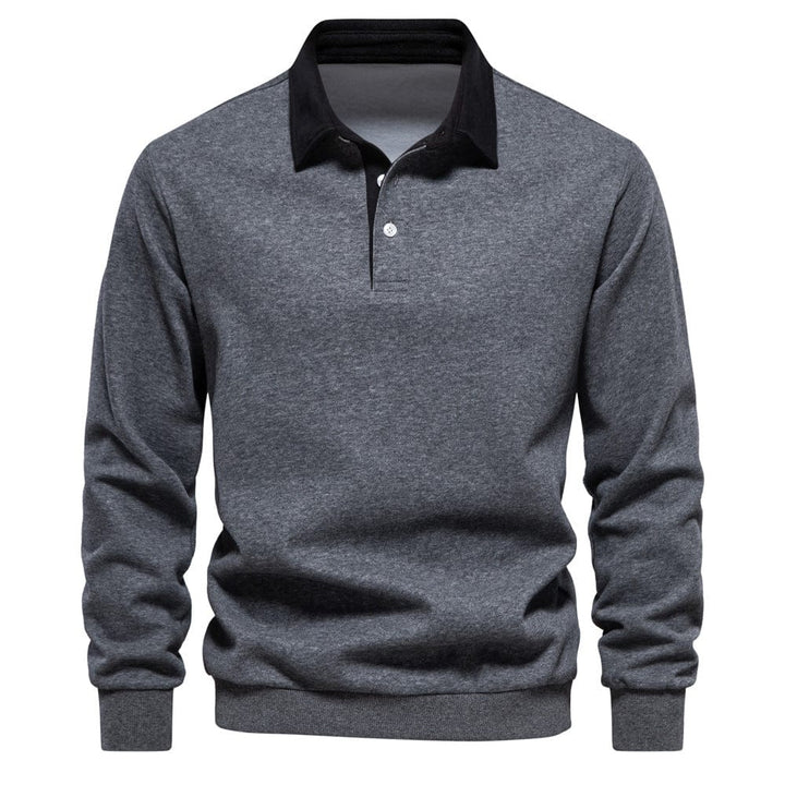 Mens Polo Shirt Cotton Contrast Collar Classic Fit