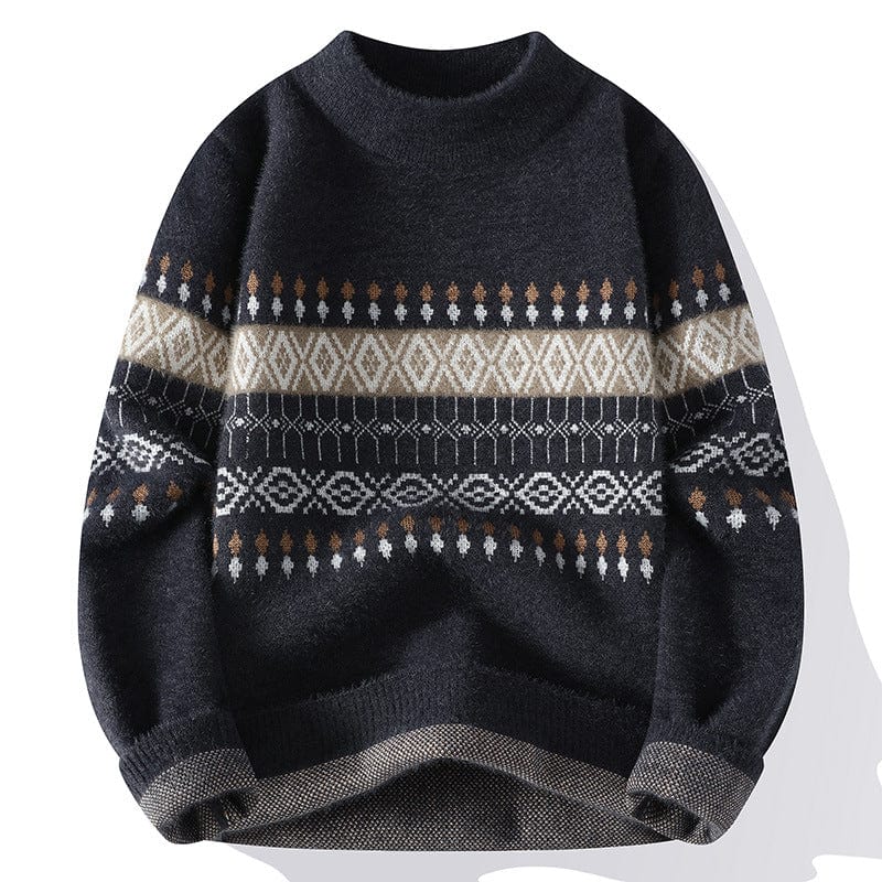Mens Crew Neck Knit Jumper Festive Style