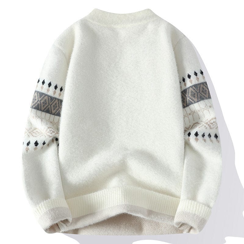 Mens Crew Neck Knit Jumper Festive Style