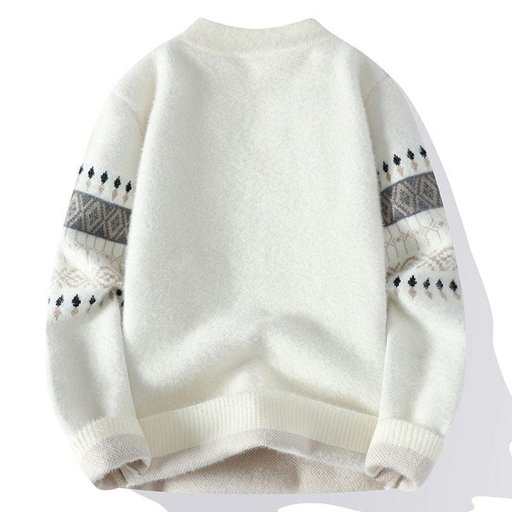 Mens Crew Neck Knit Jumper Festive Style