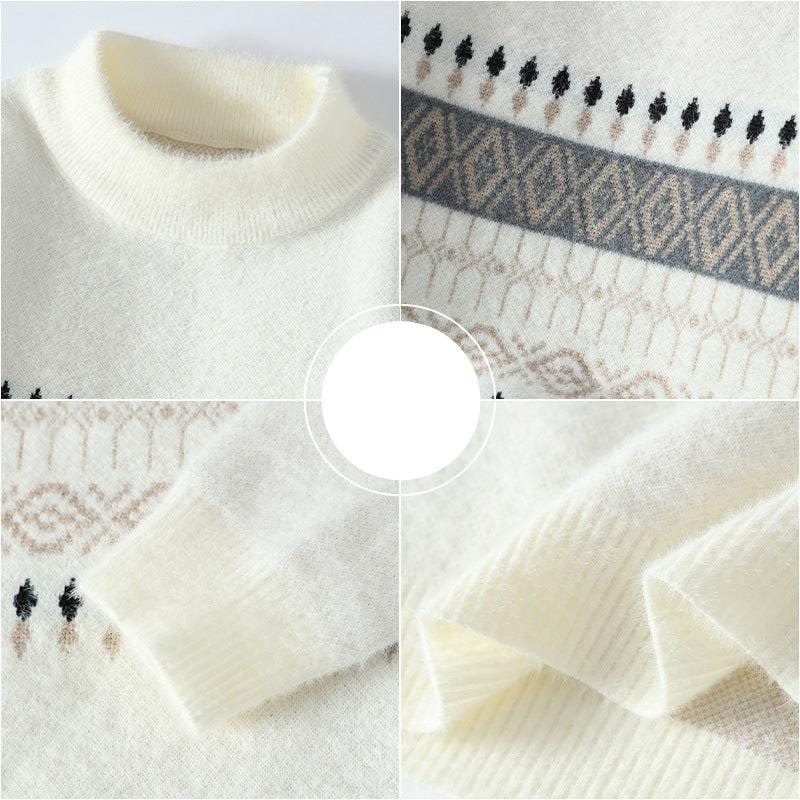 Mens Crew Neck Knit Jumper Festive Style