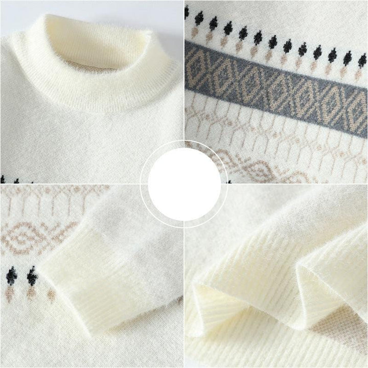 Mens Crew Neck Knit Jumper Festive Style