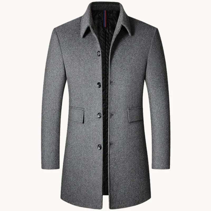 Mens Tailored Wool Winter Overcoat Classic Fit - BritishMode