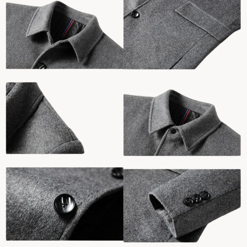 Mens Tailored Wool Winter Overcoat Classic Fit