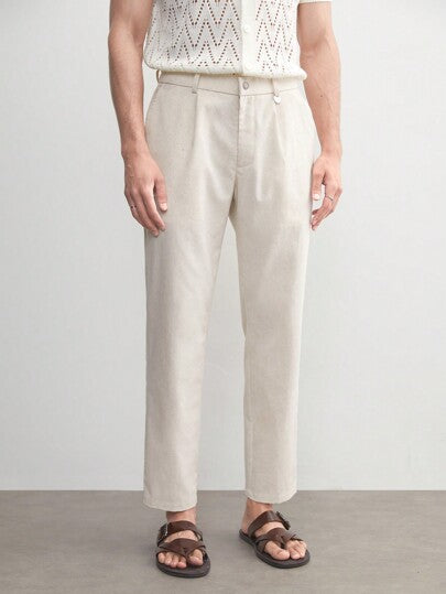 Mens Linen Trousers Relaxed Fit