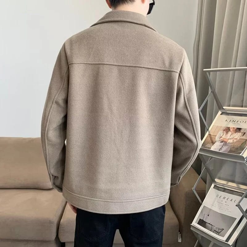 Mens Wool Jacket Casual Buttoned Fit