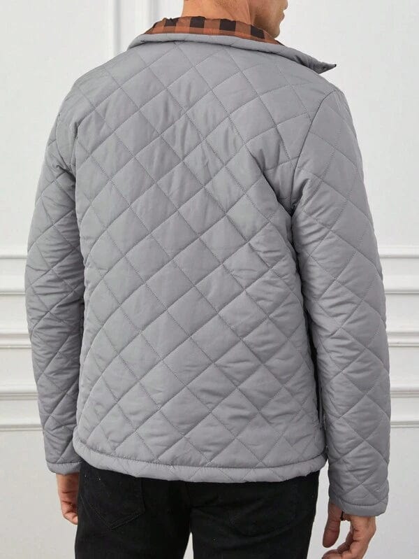 Mens Quilted Puffer Jacket Insulated Warm Fit