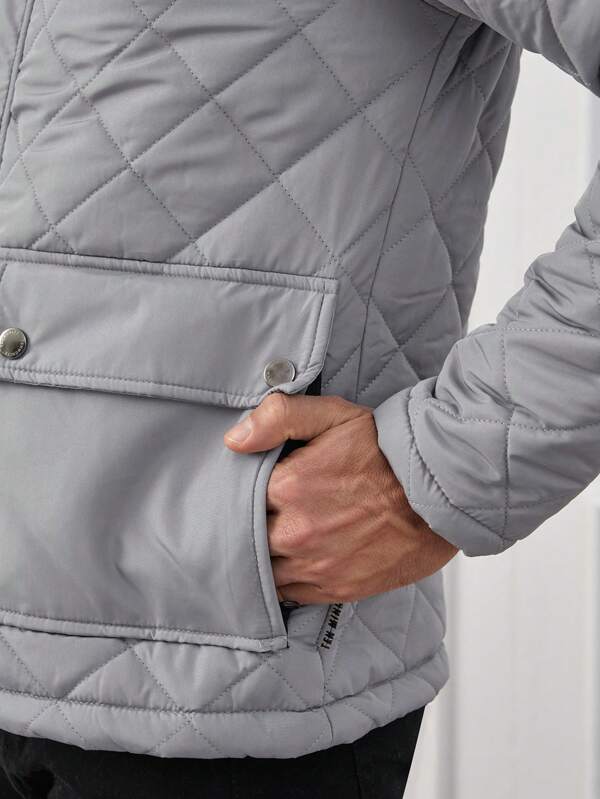 Mens Quilted Puffer Jacket Insulated Warm Fit