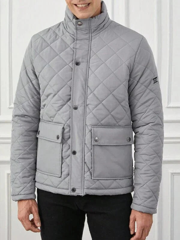 Mens Quilted Puffer Jacket Insulated Warm Fit