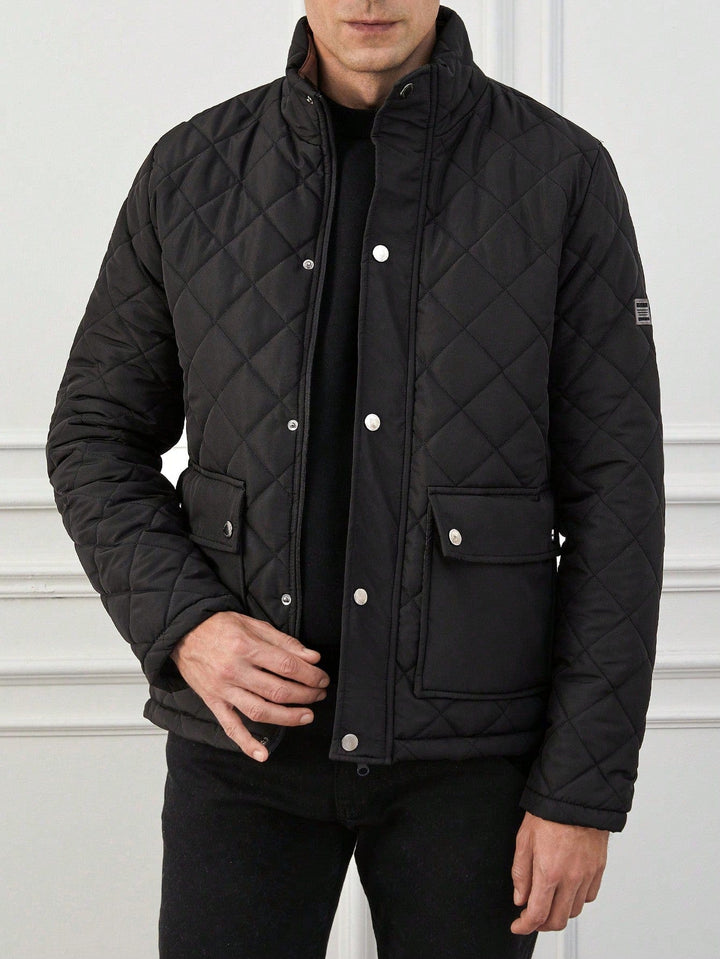 Mens Quilted Puffer Jacket Insulated Warm Fit