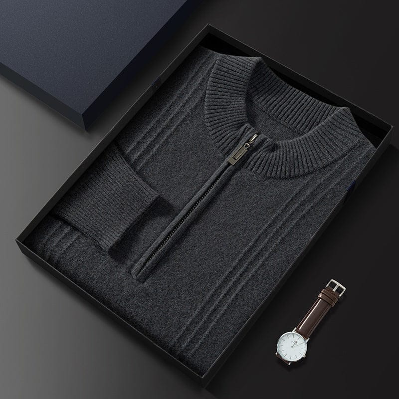 Mens Half-Zip Knit Sweater Winter Warm