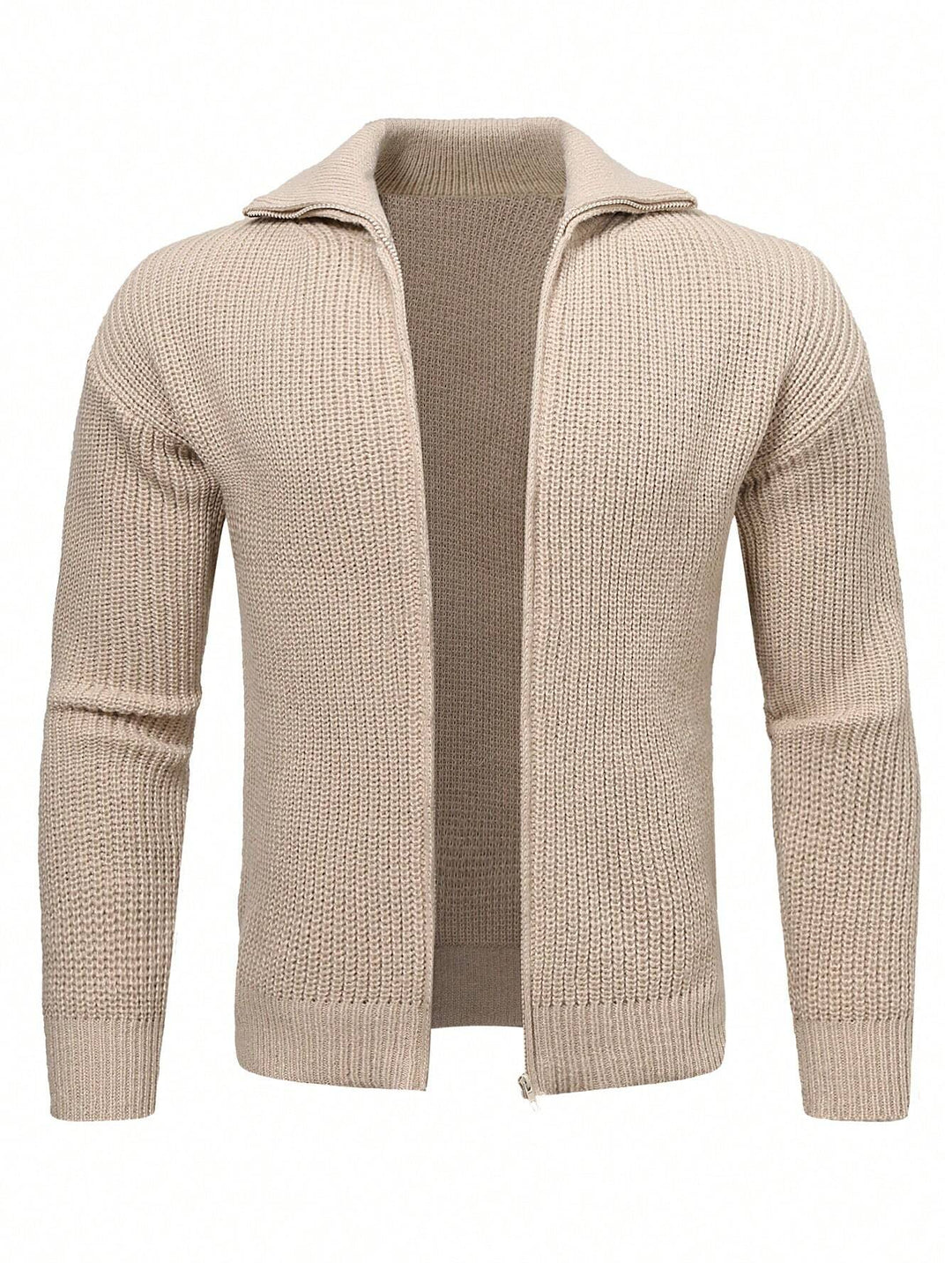 Mens Knitted Cardigan with Collar Relaxed Fit - BritishMode