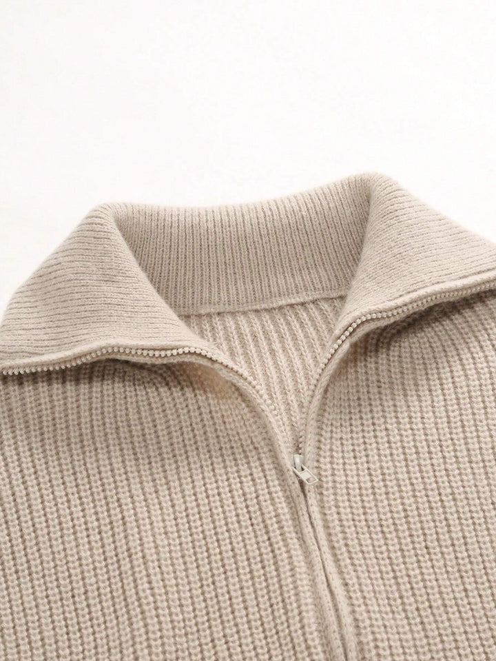 Mens Knitted Cardigan with Collar Relaxed Fit