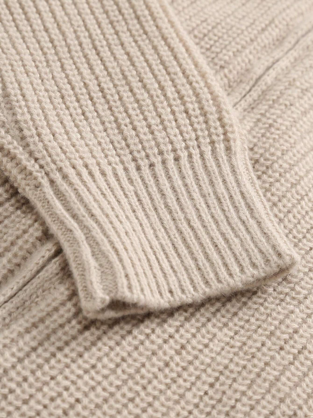 Mens Knitted Cardigan with Collar Relaxed Fit