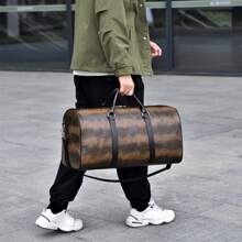 Unisex Leather Travel Bag with Adjustable Strap