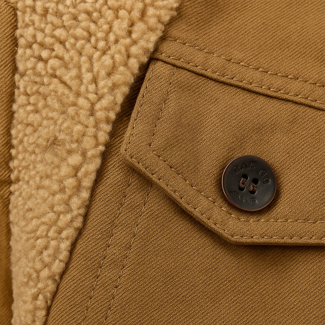 Mens Trucker Jacket Faux Shearling Lined Snap Front