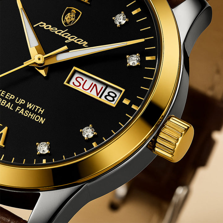 Mens Classic Watch with Leather Strap Style