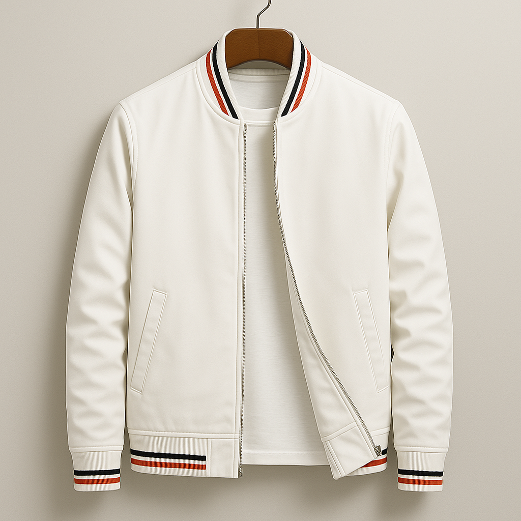 Mens Bomber Jacket Matte Fabric Modern Tailored Fit - BritishMode