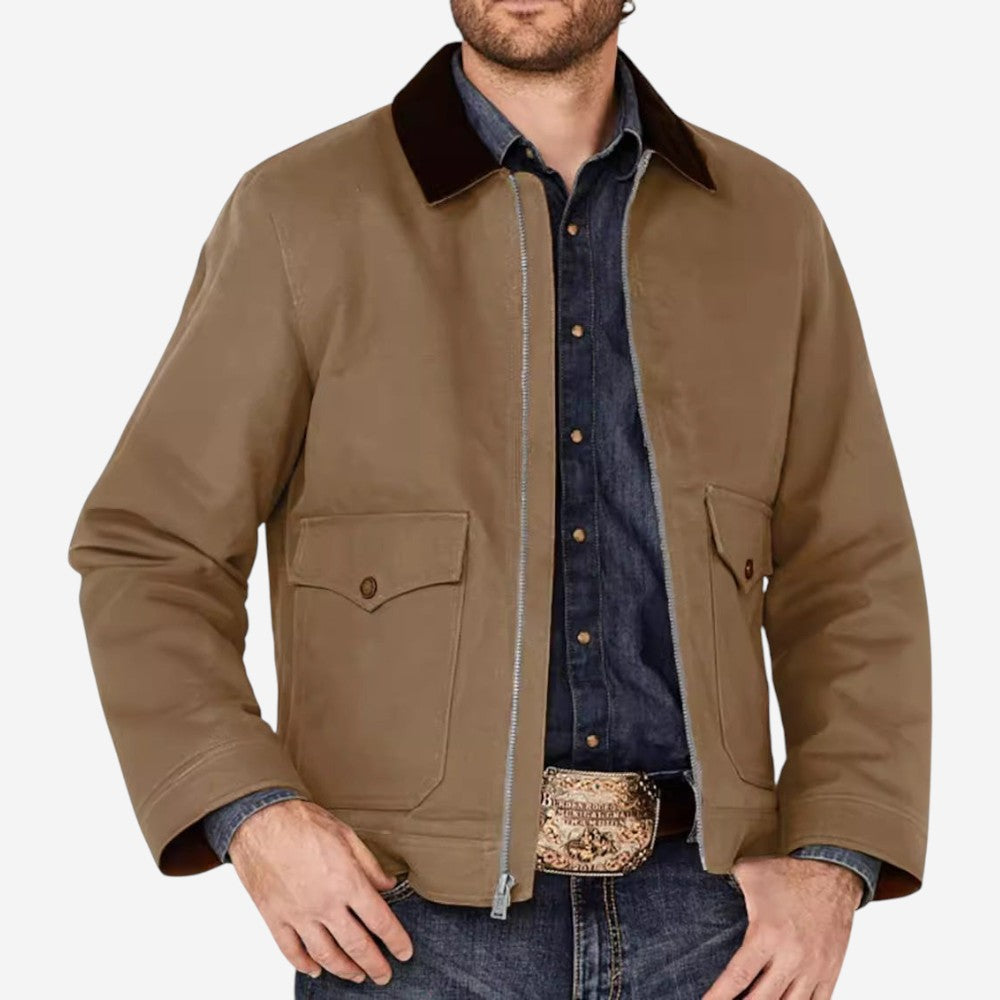 Unisex Zip Jacket Cotton Blend Regular Fit - BritishMode