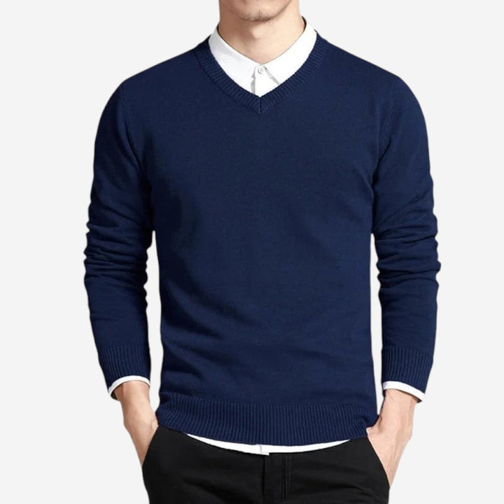 Womens Slim Fit V-Neck Knit Sweater